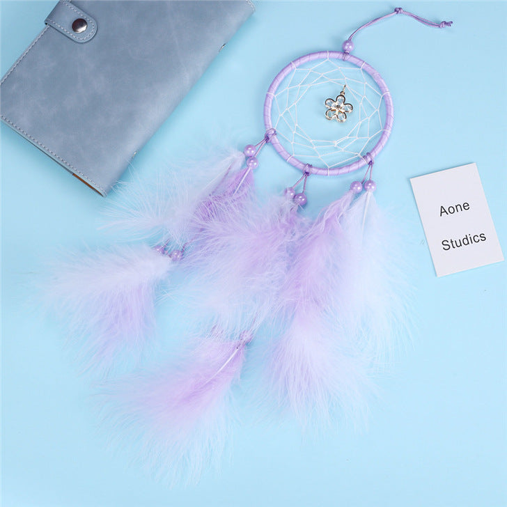 round dreamcatcher   feather cather wall hanging decorations #DC055-DC058