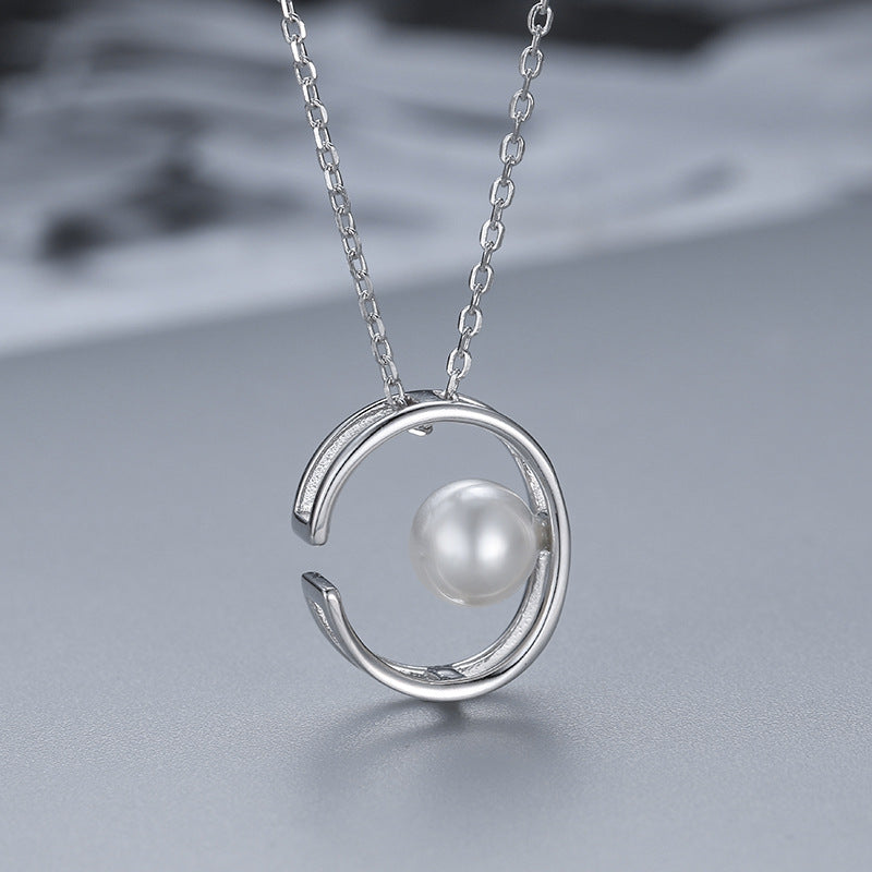 S925 sterling silver pearl pendant setting (default no pearl) wsp037-045