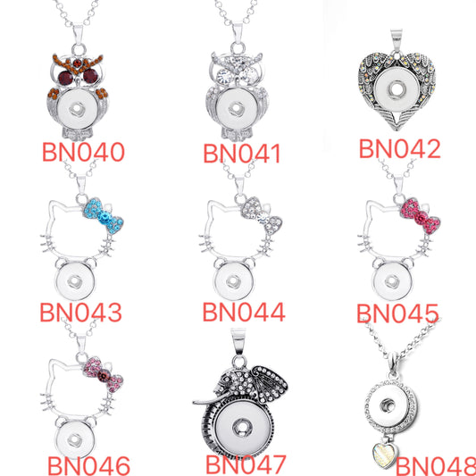 Snap button necklace BN040-BN048