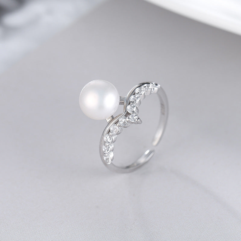 S925 sterling silver ring setting (default no pearl) wsr046-054