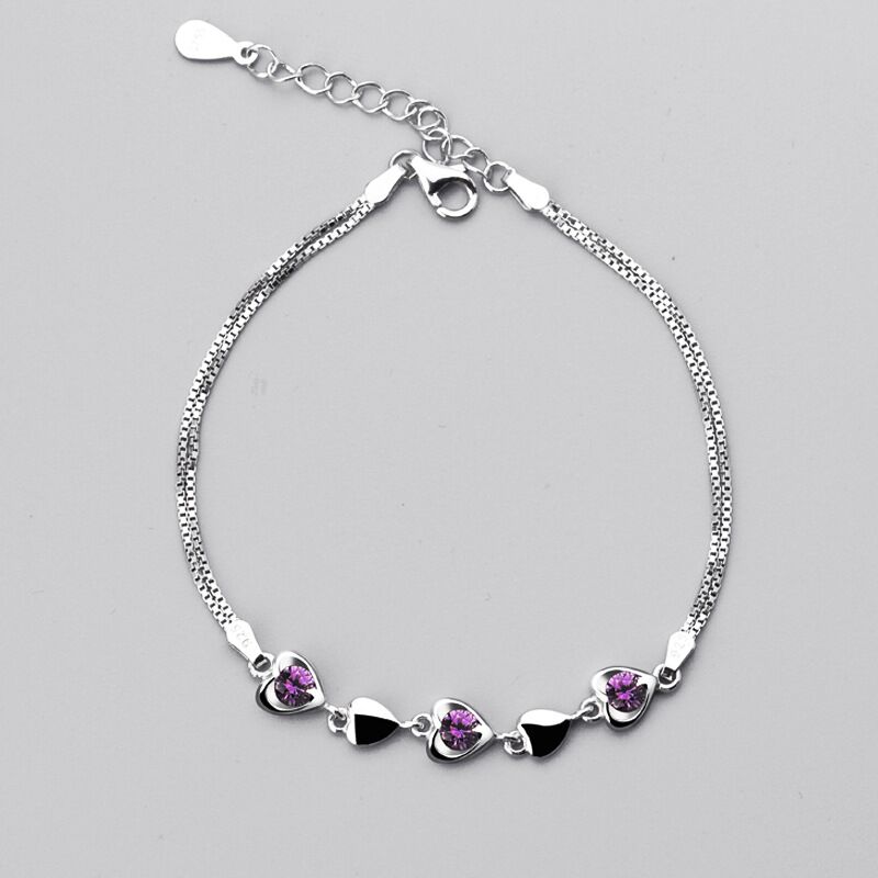 sterling silver S925 gem bracelet #GB073-GB081