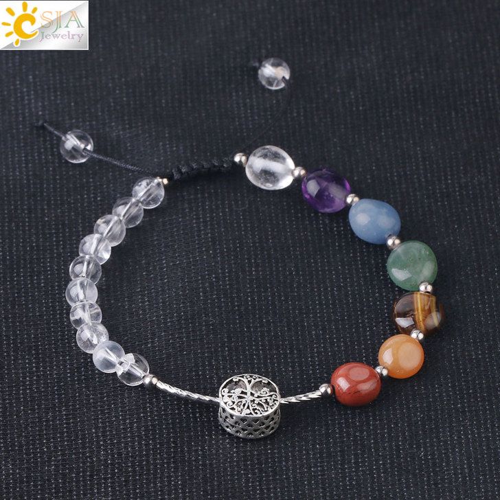 natural crystal stone bracelet w #B034