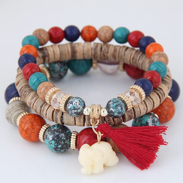 Boho wraps stone bracelet B061-B080