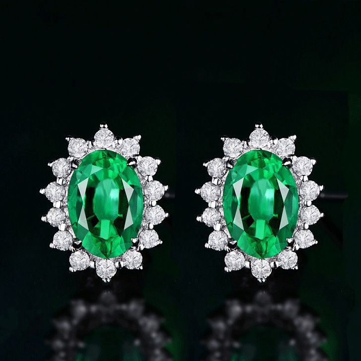 fashion zirconia gem earrings  #E078-E083