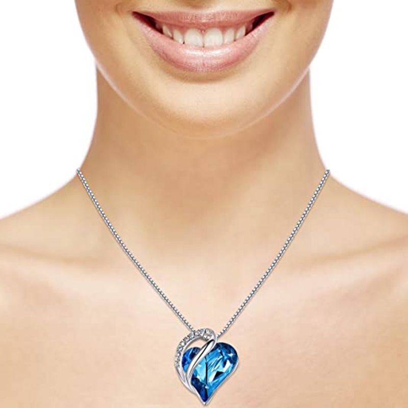 rainbow gem rhinestones zircon heart necklace N075-N078