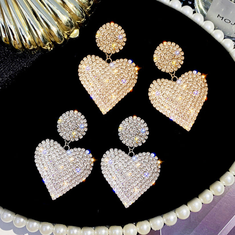 fashion rhineston heart earring E101