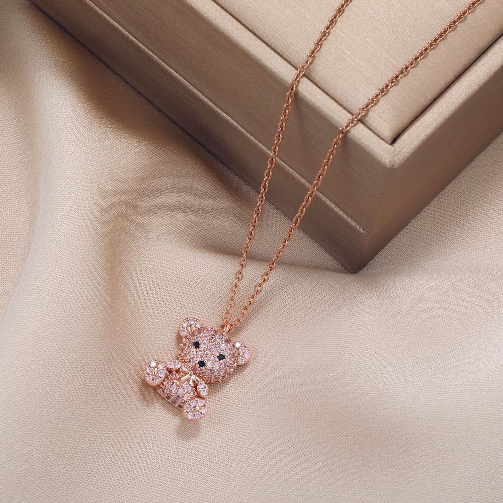 rhinestones bear necklace N070-N072