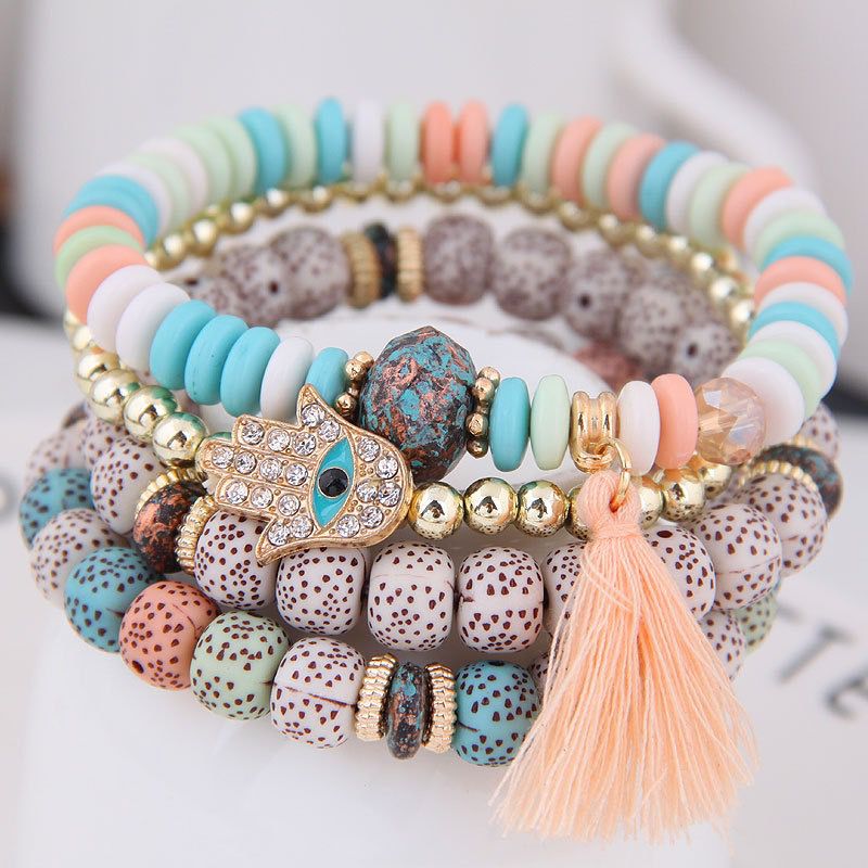 Boho wraps stone bracelet B061-B080