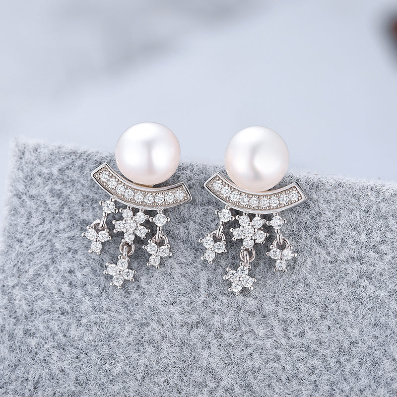 S925 sterling silver earring setting (default no pearl) wse181-189