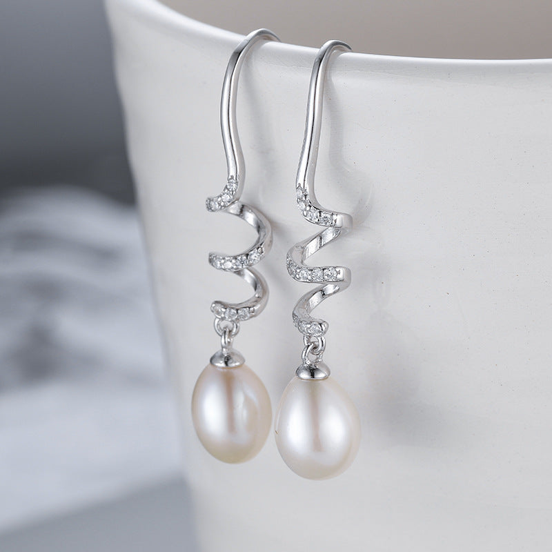 S925 sterling silver earring setting (default no pearl) wse100-108