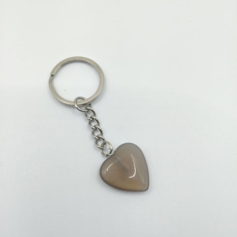 natural heart  crystal stone keychain  #KC064