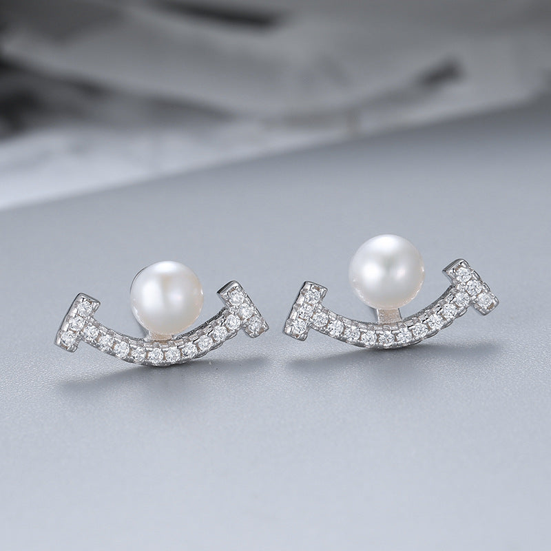 S925 sterling silver earring setting (default no pearl) wse082-090