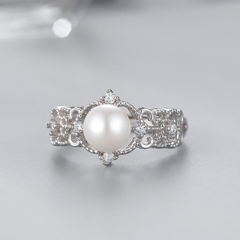 S925 sterling silver ring setting (default no pearl) wsr082-090