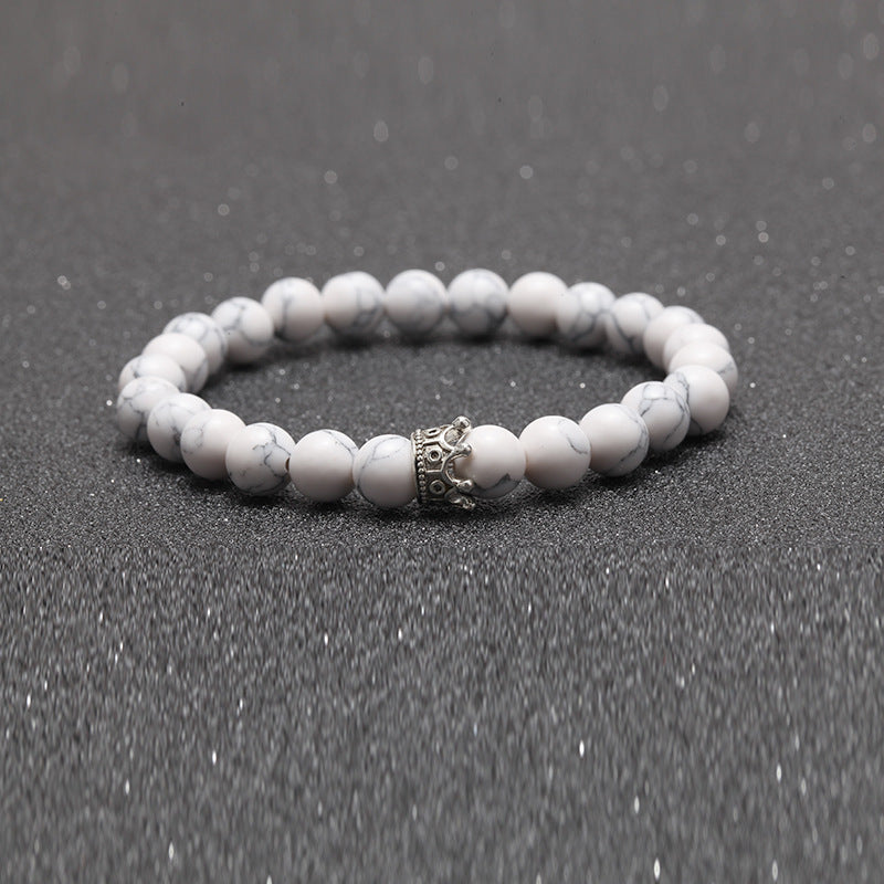 Alloy Crown Volcanic Stone Bracelet Men's Bracelet #B132-B139