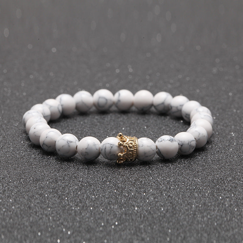 Alloy Crown Volcanic Stone Bracelet Men's Bracelet #B132-B139