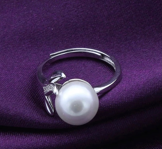 S925 sterling silver ring setting (default no pearl) wsr082-090