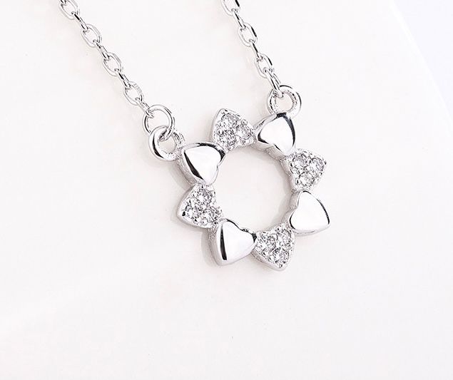 S925 sterling silver zircon necklace  #SSN009-SSN017