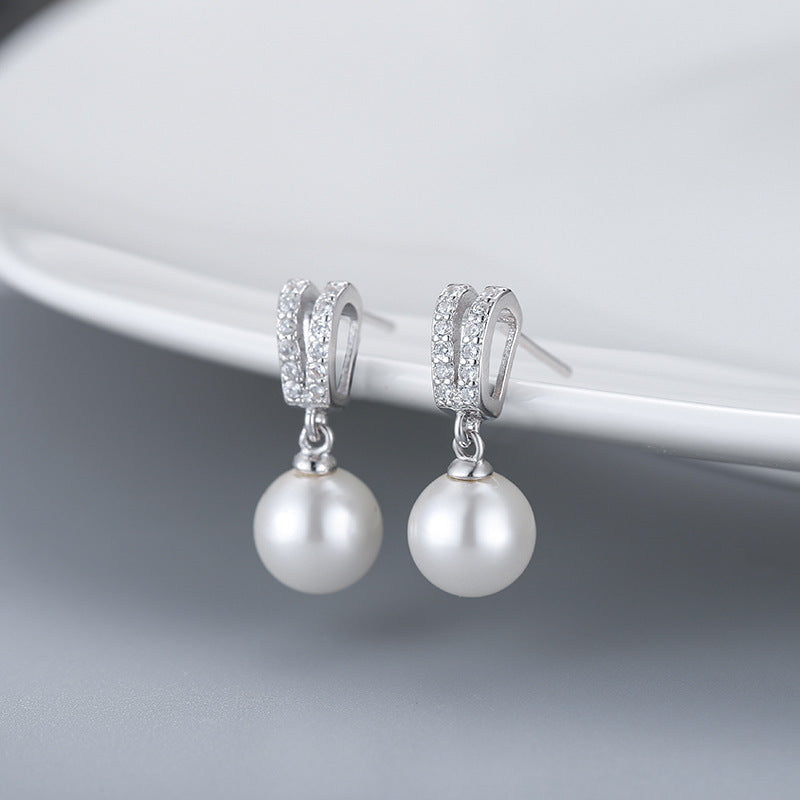 S925 sterling silver earring  setting (default no pearl)wse091-099