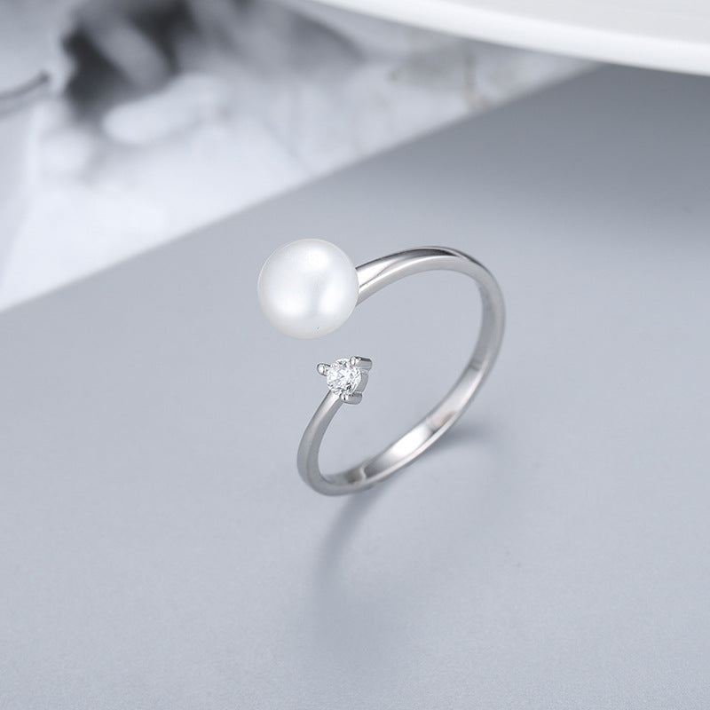 S925 sterling silver ring setting (default no pearl) wsr037-045