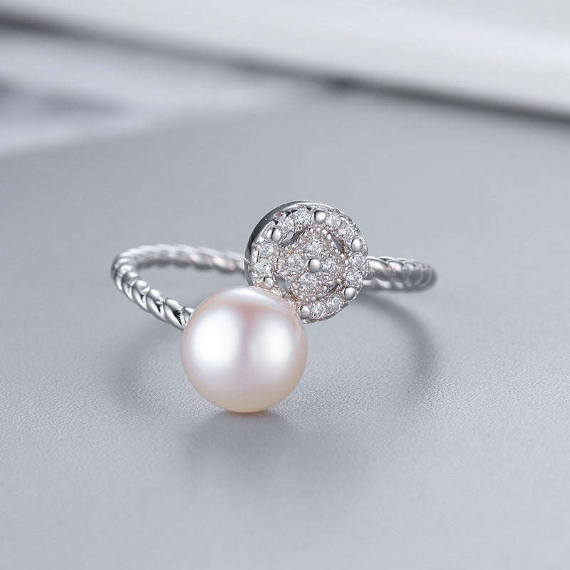 S925 sterling silver ring setting (default no pearl) wsr055-063