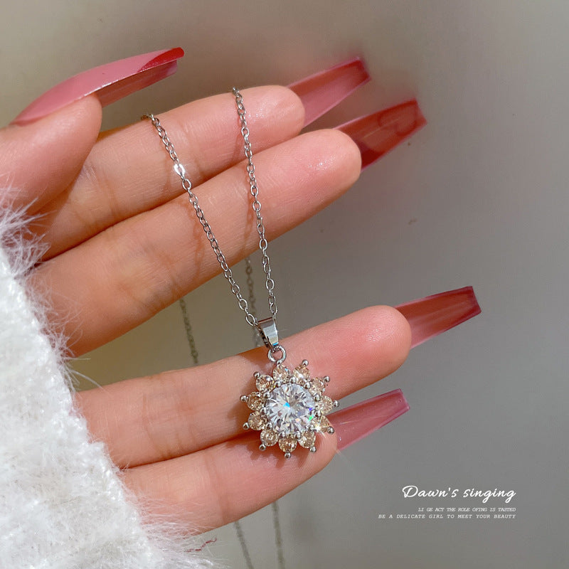 Luxury zircon Crystal Stainless Steel Necklace N001-N009