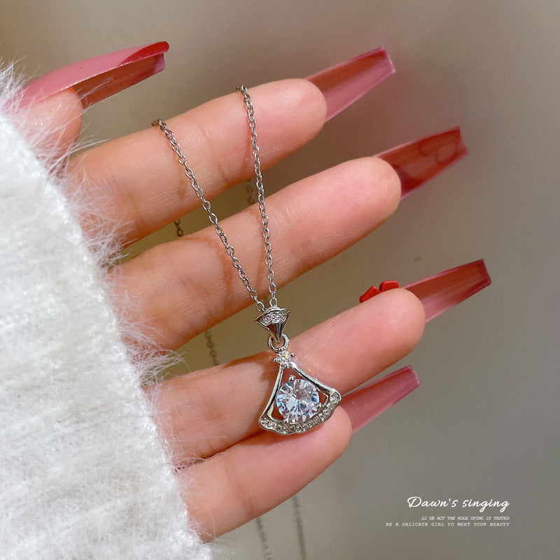 Luxury zircon Crystal Stainless Steel Necklace N001-N009