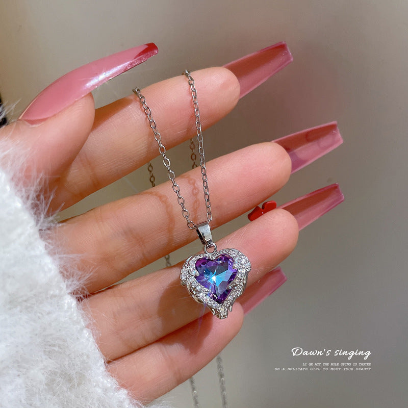 Luxury zircon Crystal Stainless Steel Necklace N001-N009