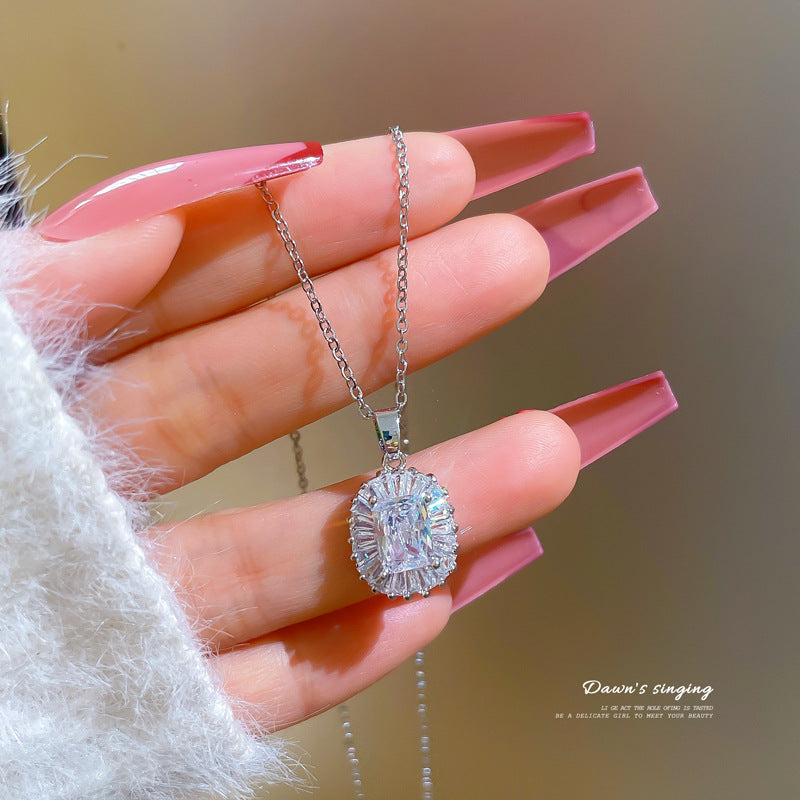 Luxury zircon Crystal Stainless Steel Necklace N010-N018