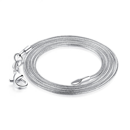 Snake chain Waterwave chain silver plated chain 16-18-20-22-24 inch necklace