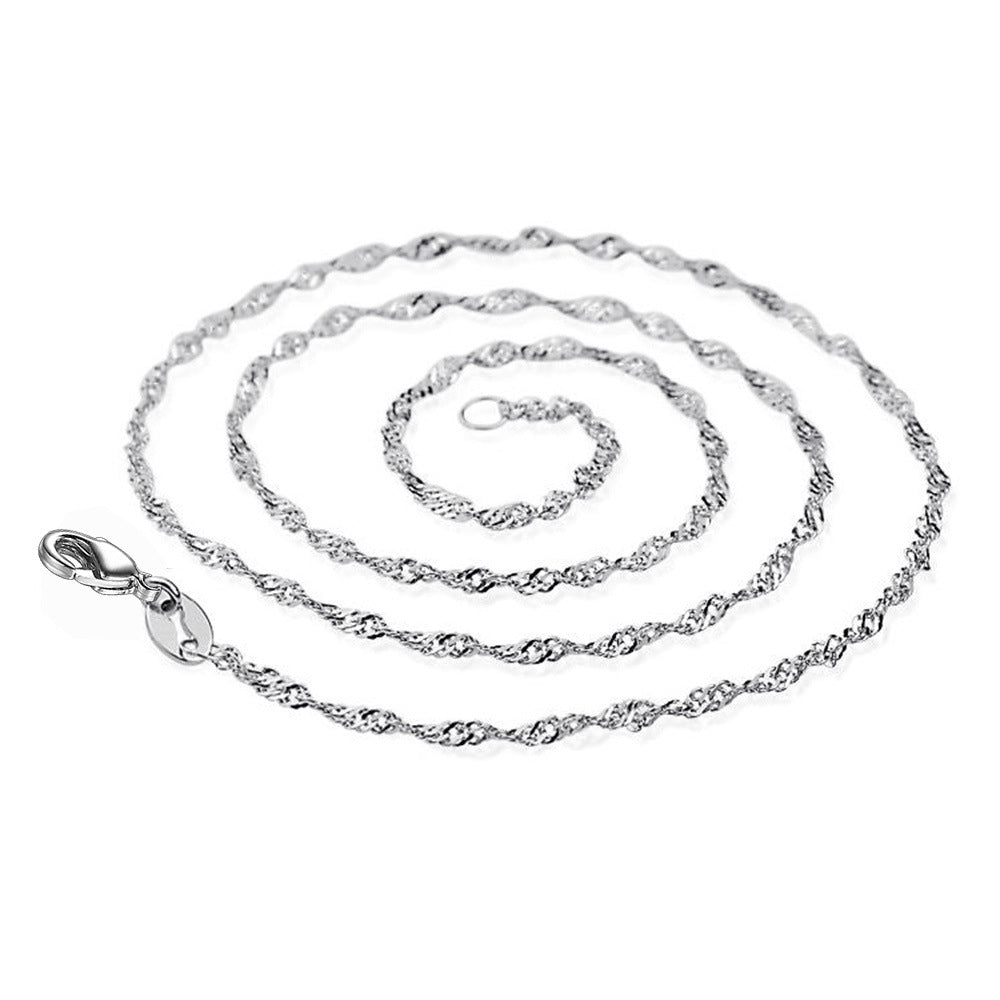 Snake chain Waterwave chain silver plated chain 16-18-20-22-24 inch necklace