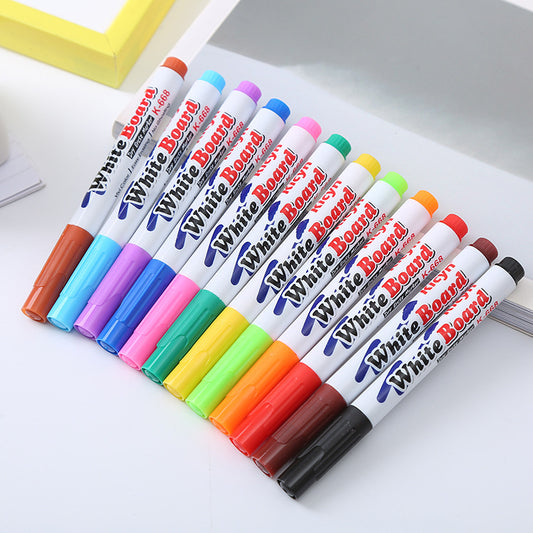 8/12 Colors Children Kids Drawing Early Education Magical Water Floating Painting Pen with free spoon