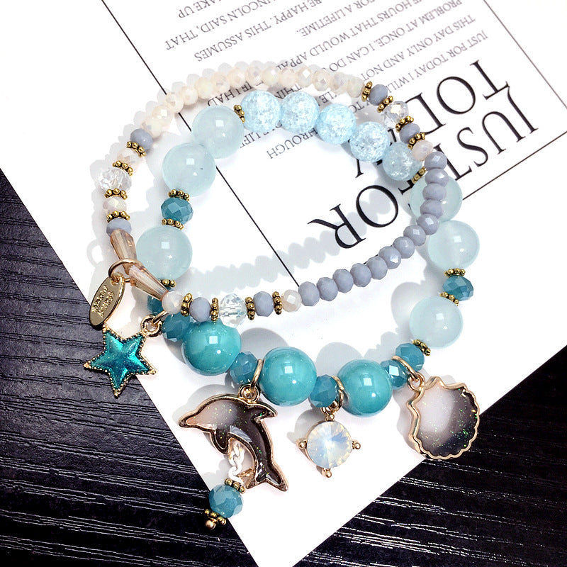 fashion crystal dolphin wrap bracelet N109