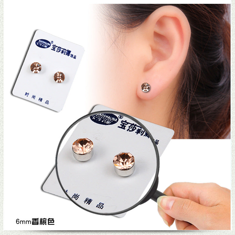 Magnetite earrings without ear holes zirconia earrings  E104