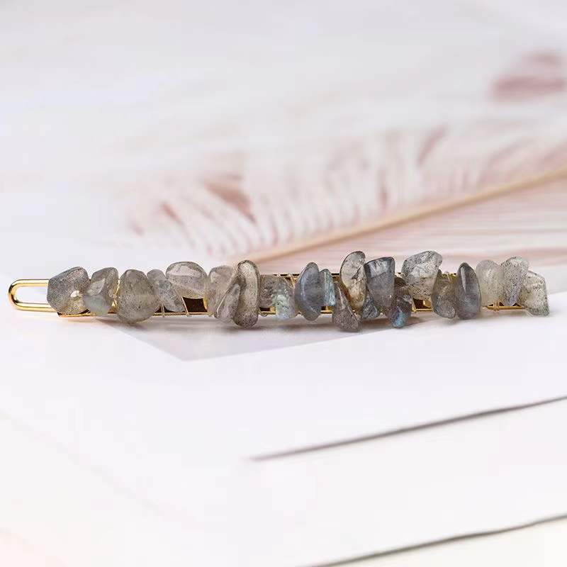 natural crystal chips hairpin