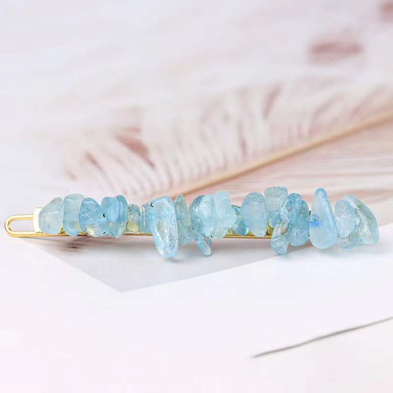 natural crystal chips hairpin