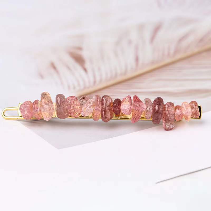 natural crystal chips hairpin