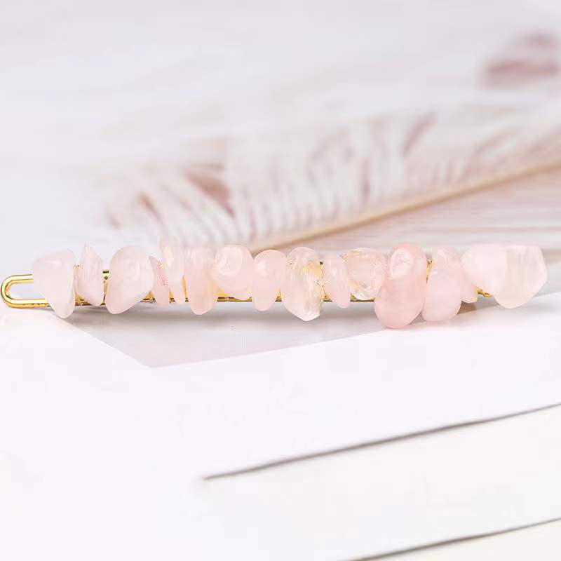 natural crystal chips hairpin