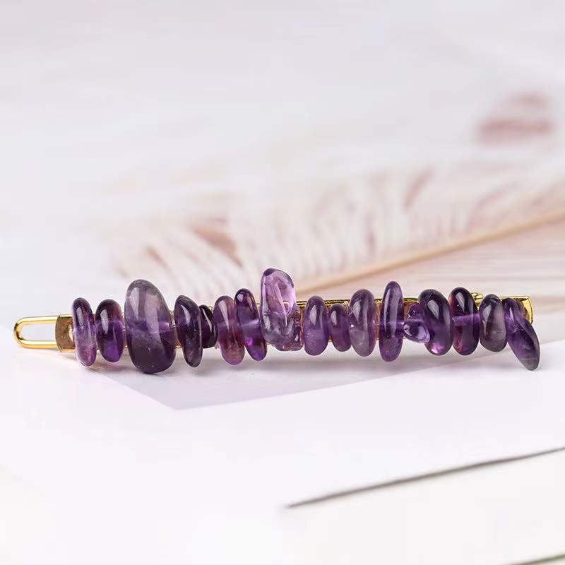 natural crystal chips hairpin