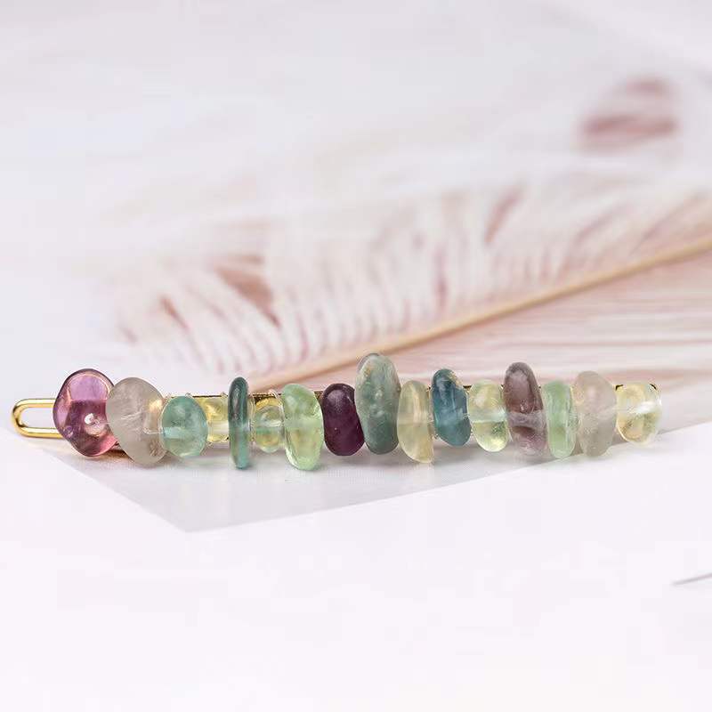 natural crystal chips hairpin