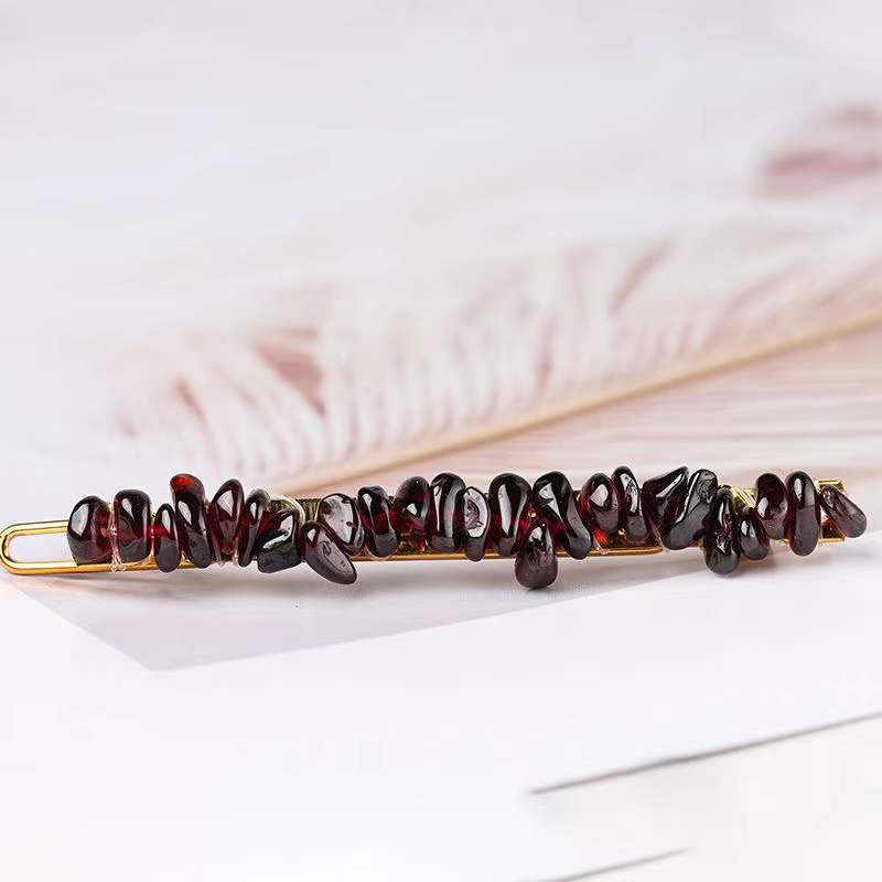 natural crystal chips hairpin