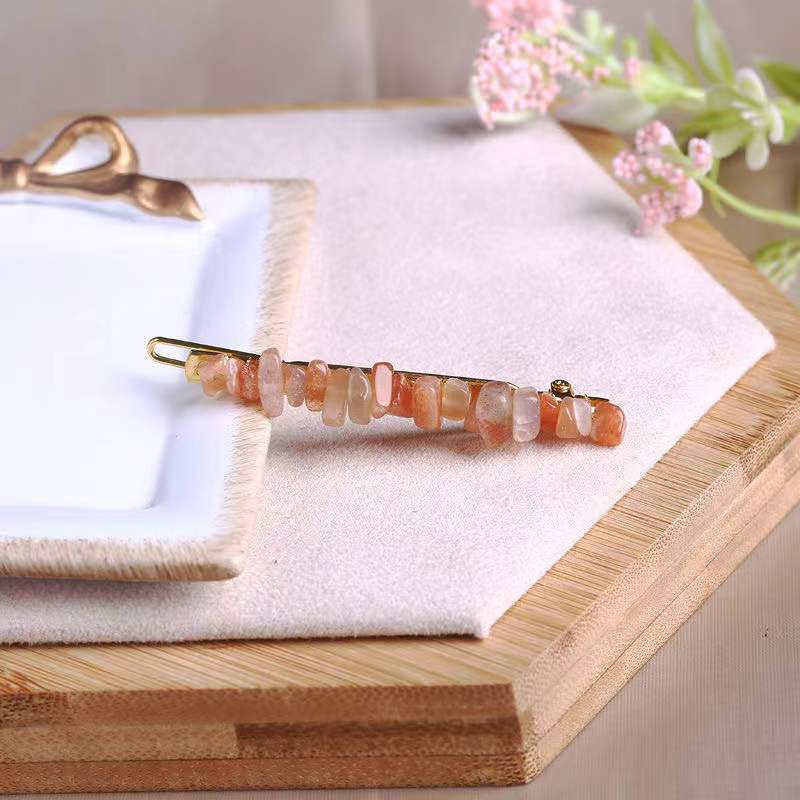 natural crystal chips hairpin