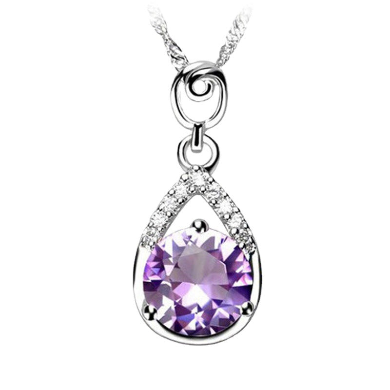 Sterling Silver S925 Gem pendant JLP019-JLP027