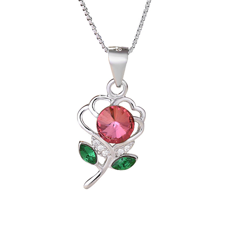 Sterling Silver S925 Gem pendant JLP082-JLP090