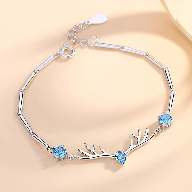 Sterling Silver S925 Gem Bracelet  SLB055-SLB063