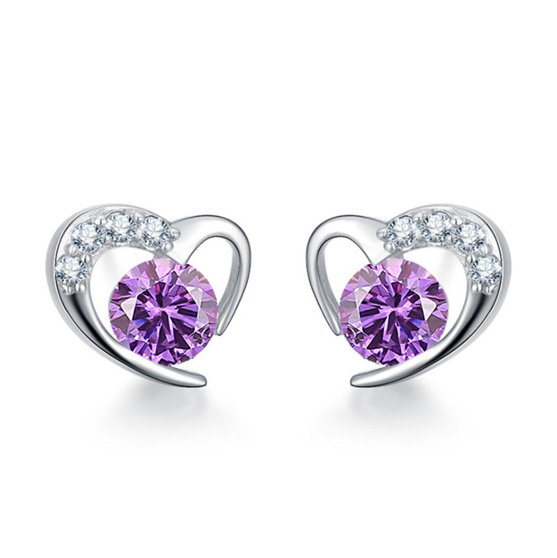 Sterling Silver S925 Gem Earring  SLE082-SLE090