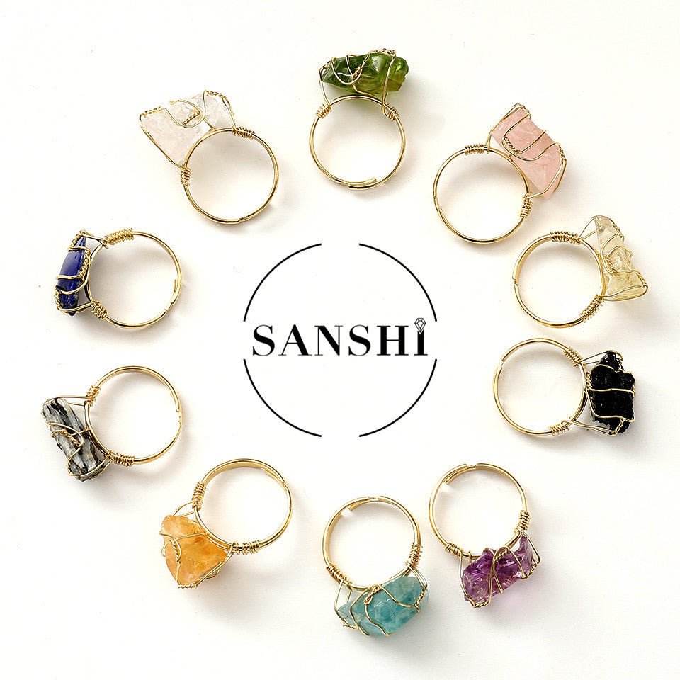 natural crystal adjustable rings R058