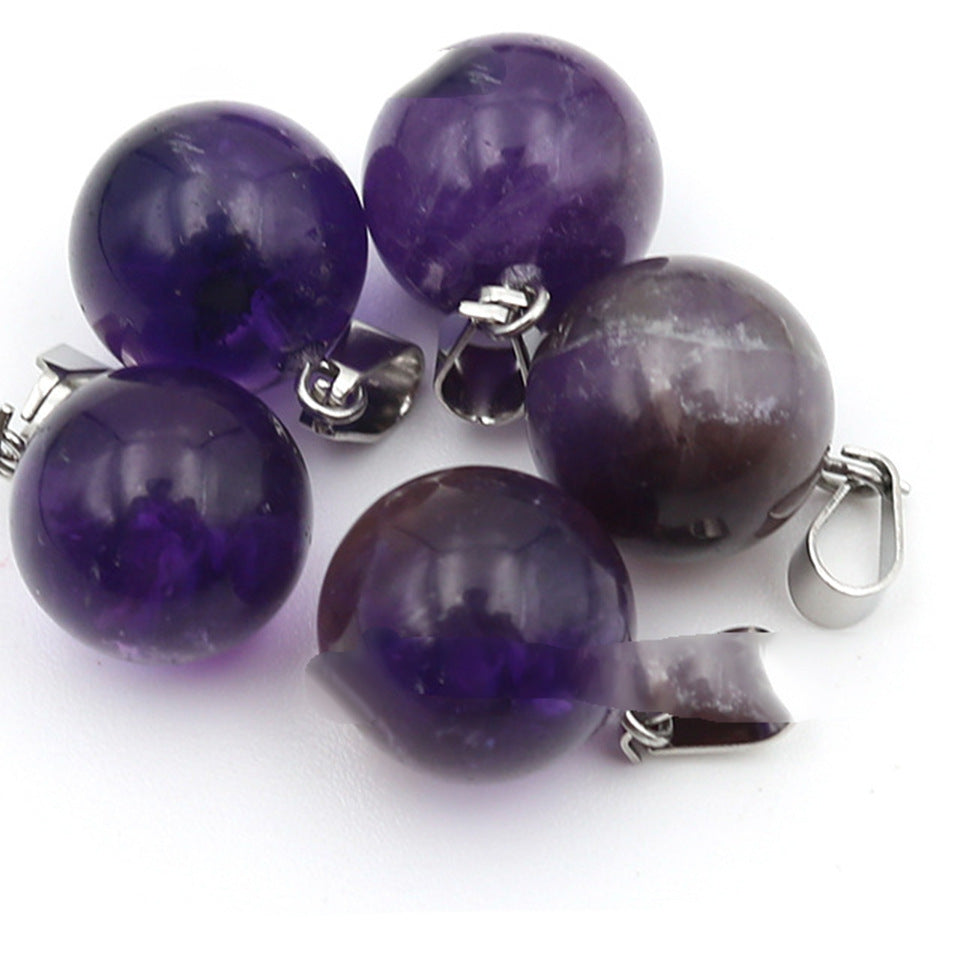 natural crystal rounds ball pendant P056