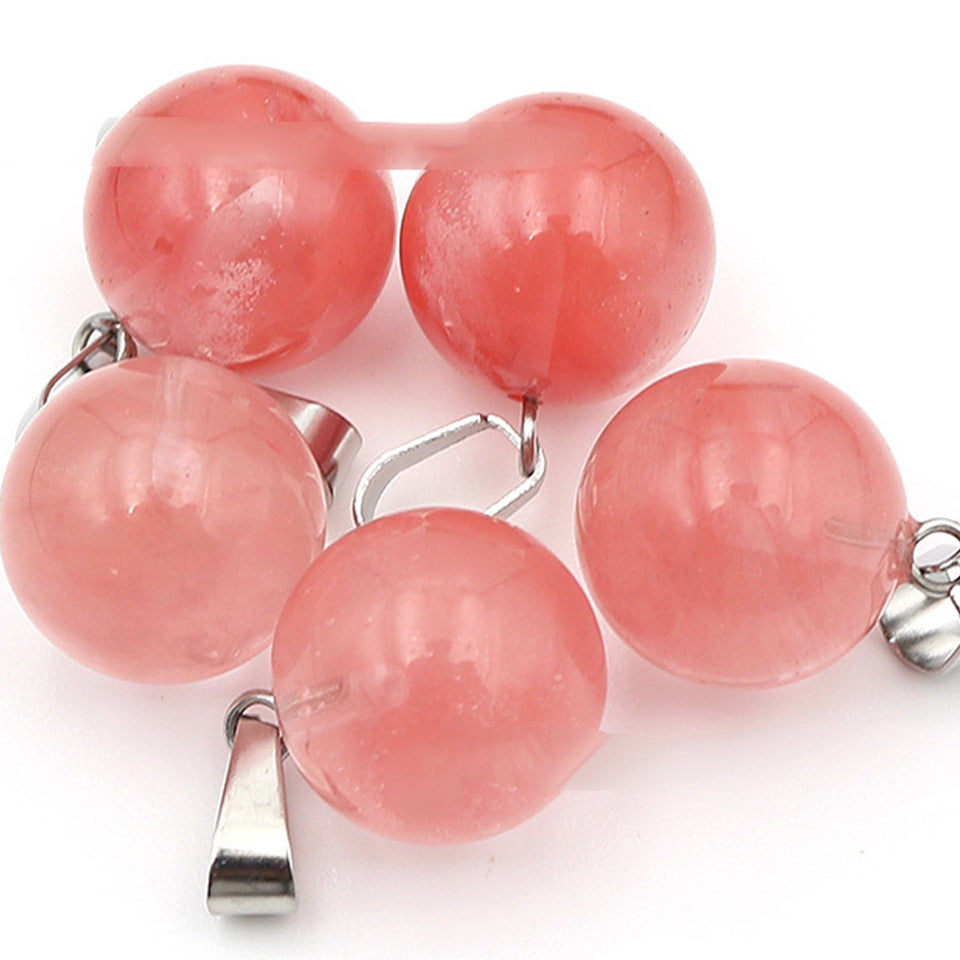 natural crystal rounds ball pendant P056