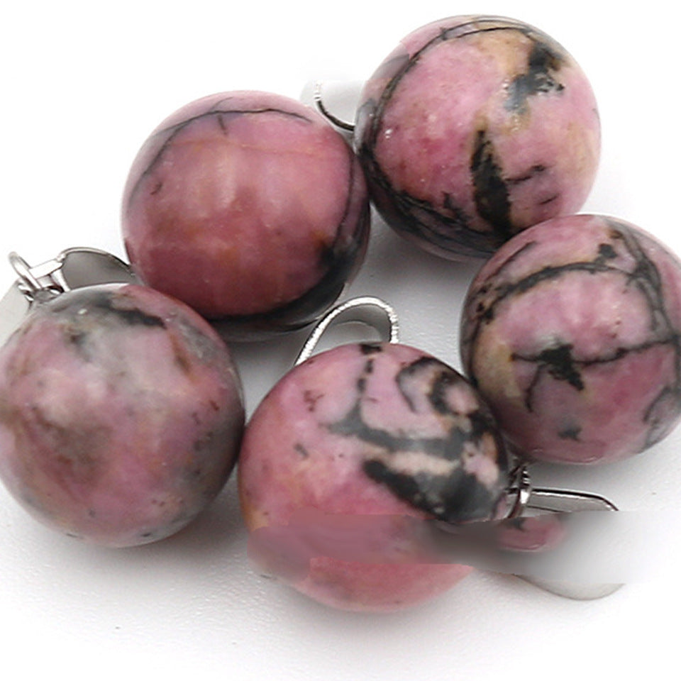 natural crystal rounds ball pendant P056