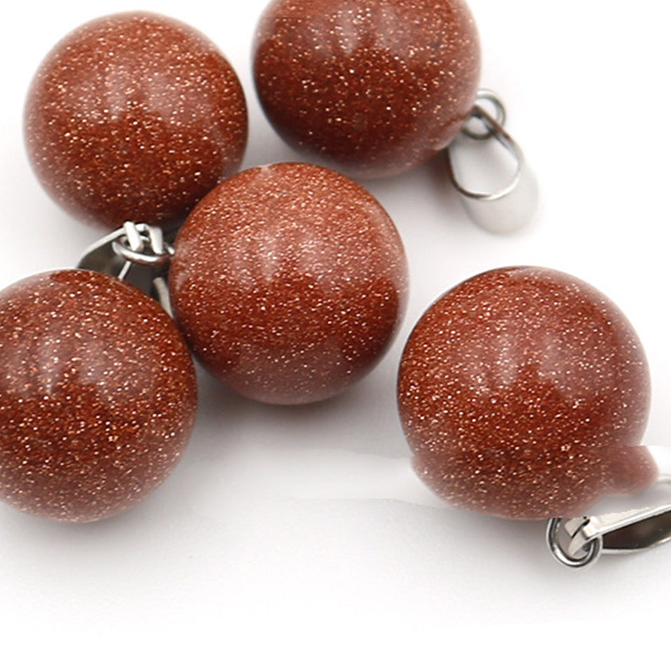 natural crystal rounds ball pendant P056